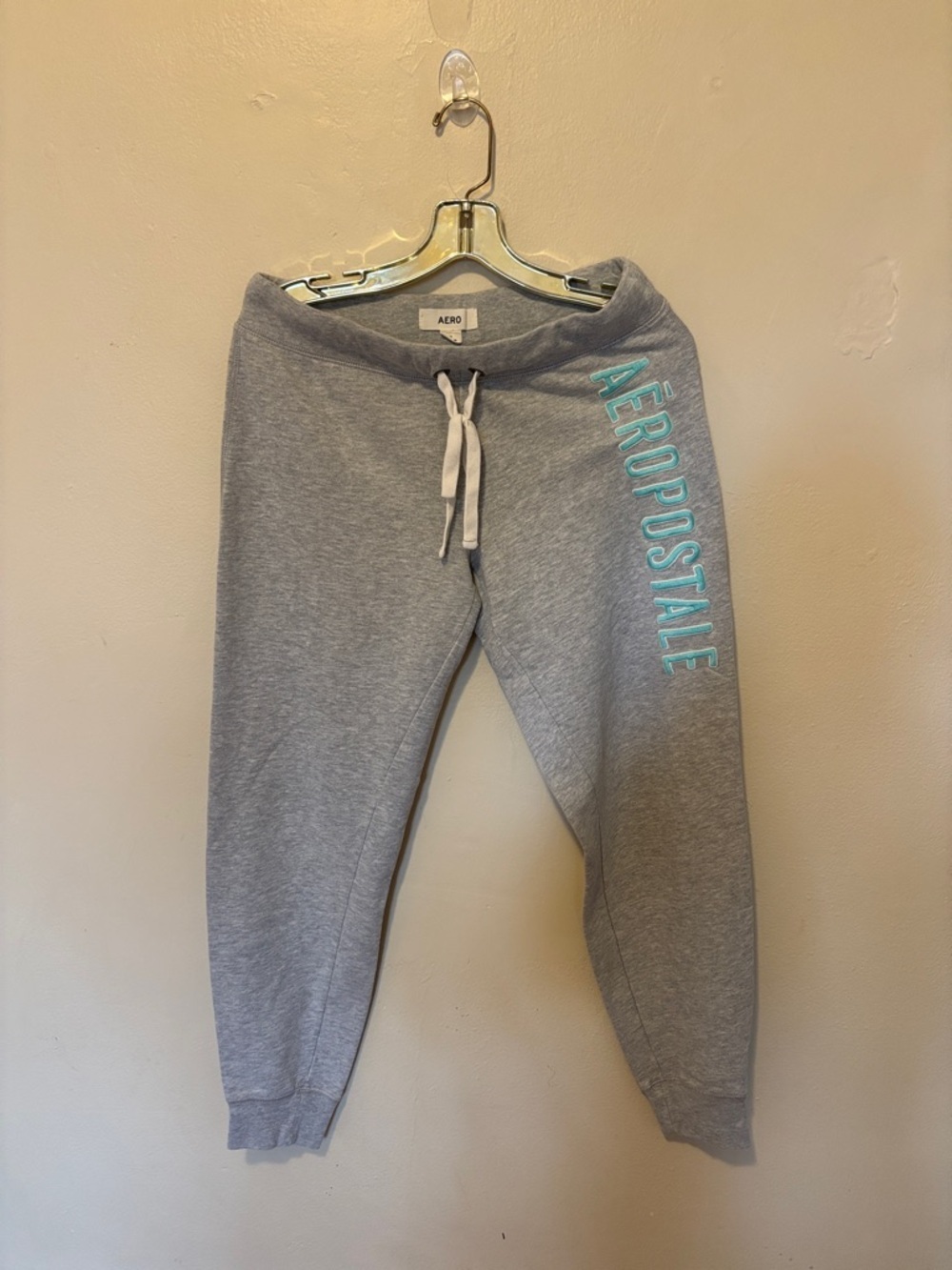 Aeropostale Gray Sweatpants with Turquoise Logo